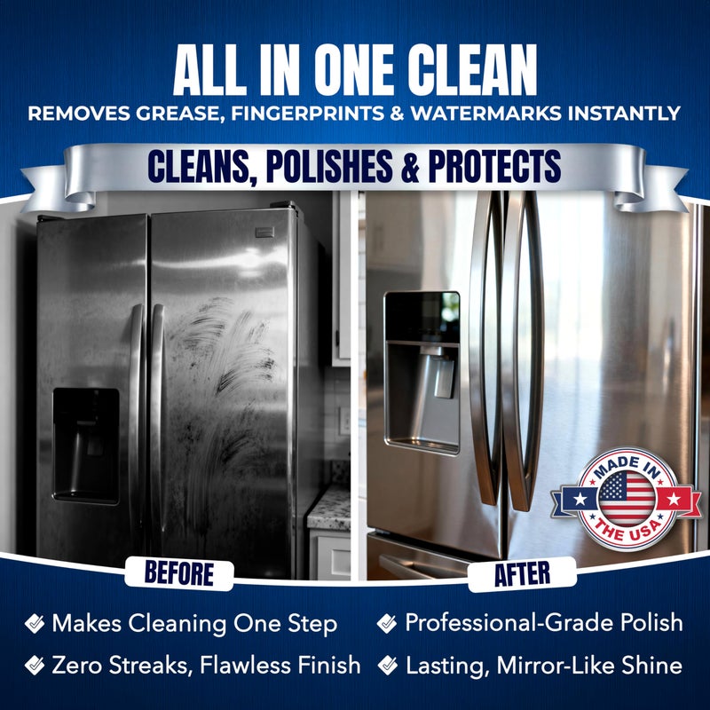 Sheila Shine 2 x 10oz Stainless Steel Cleaner and Polish - Removes Grease, Fingerprint & Watermark - Kitchen Appliances, Refrigerators, Sinks, Ovens & Grills - Stainless Steel Appliance Cleaner Spray - Image 2